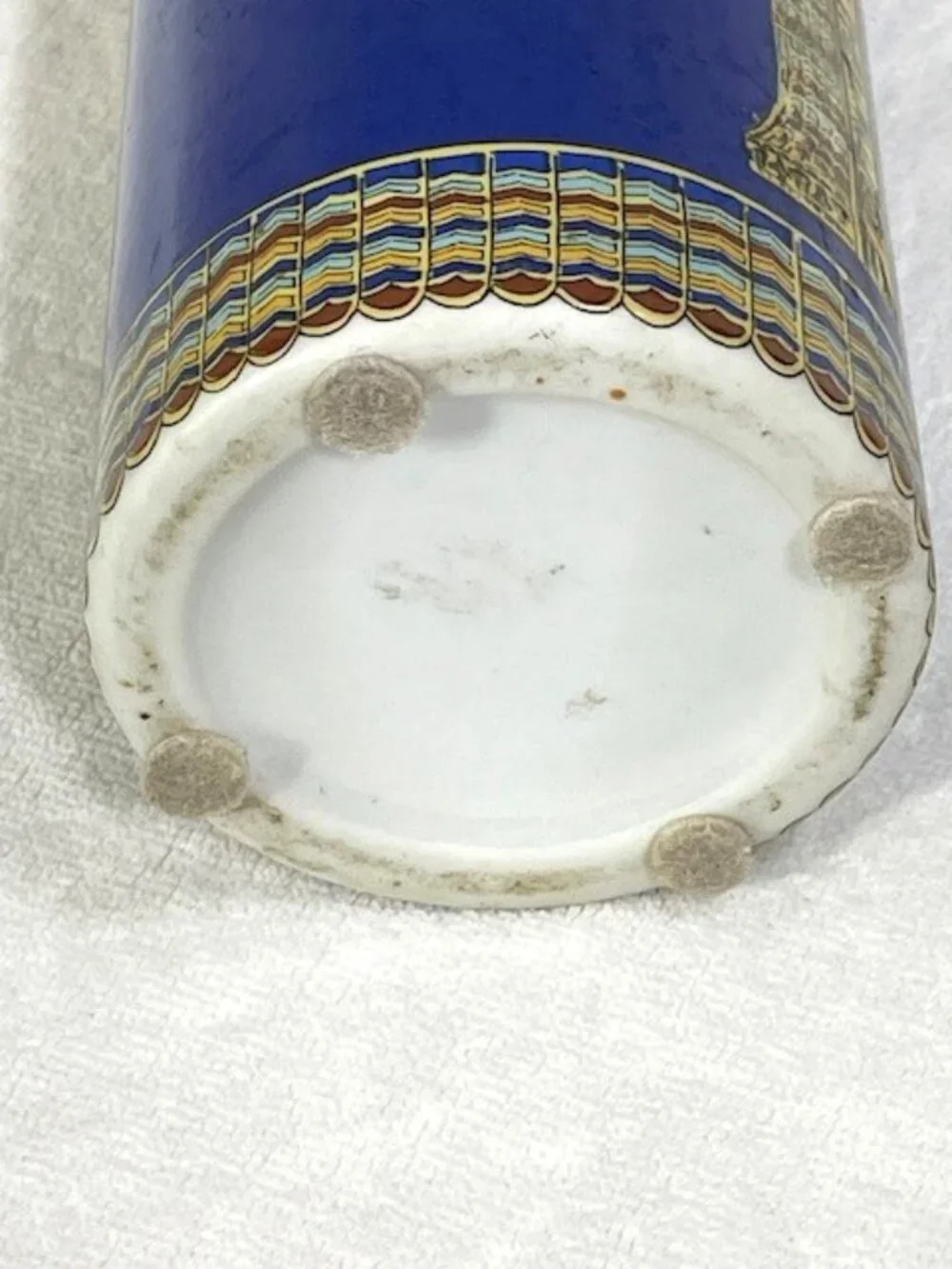 Egyptian ceramic pharaoh King Tut sarcophagus vase.